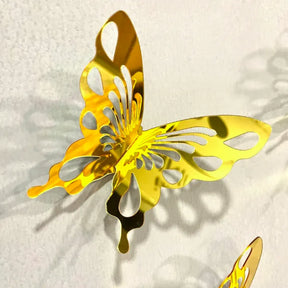 10 Pcs 3D Butterfly Mirror Acrylic Wall Art Laser Cut  Design Decoration Piece For Home Decor Living Room And Kitchen