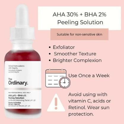 Ordinary AHA 30% + BHA 2% Peeling Solution- suitable for all skin types