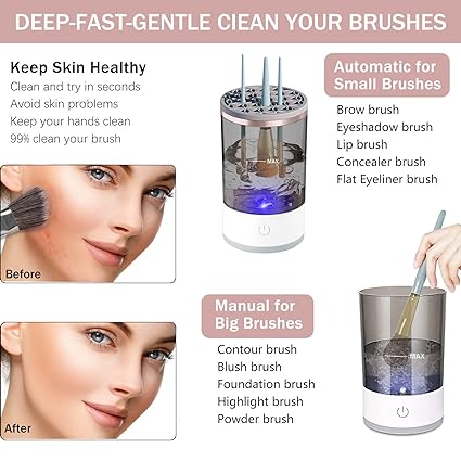 3 In 1 Electric Makeup Brush Cleaner- Skin care & fashion accessory