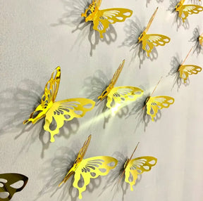 10 Pcs 3D Butterfly Mirror Acrylic Wall Art Laser Cut  Design Decoration Piece For Home Decor Living Room And Kitchen