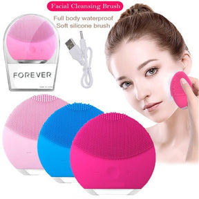 Forever Mini Facial Cleansing Brush For All Skin Types | Face Massager Electric – All Skin Types Ultra-hygienic Skincare – Simple Face Wash – Silicone Electric Face Cleanser