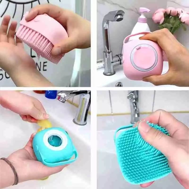 Soft Silicone Bath Brush With Hooks for home & bathroom use