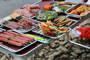 Barbecue Skewers Set – Stainless Steel Wood Handle Bbq Kabob Sticks Pack Of 10-for home & outdoors