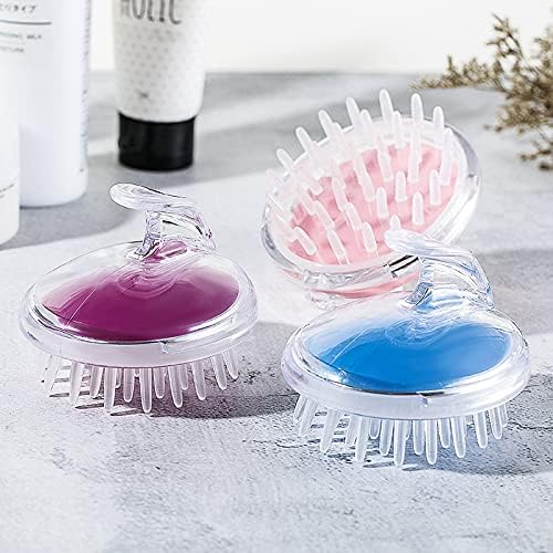 Hair Scalp Skin Massager Shampoo Brush With Soft Silicone Bristles