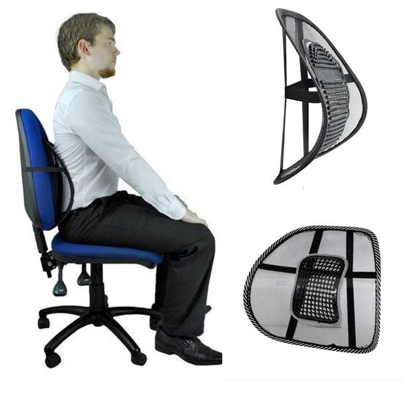 Back Rest Mesh Cushion With Lumbar Support Pad