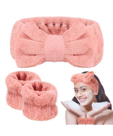 3 Pieces Kiss Lovely Wrist Strap – Face Wash Headband And Wristband Set Soft Spa