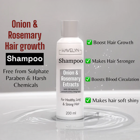 Havelyn Onion & Rosemary Shampoo For Healthy, Long & Strong Hair, Scalp Skin Treatment