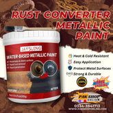 Rust Converter Metallic Paint With Brush 300 grams |Anti Rust Protection Coating For Removing Rust From Metal – With Brush