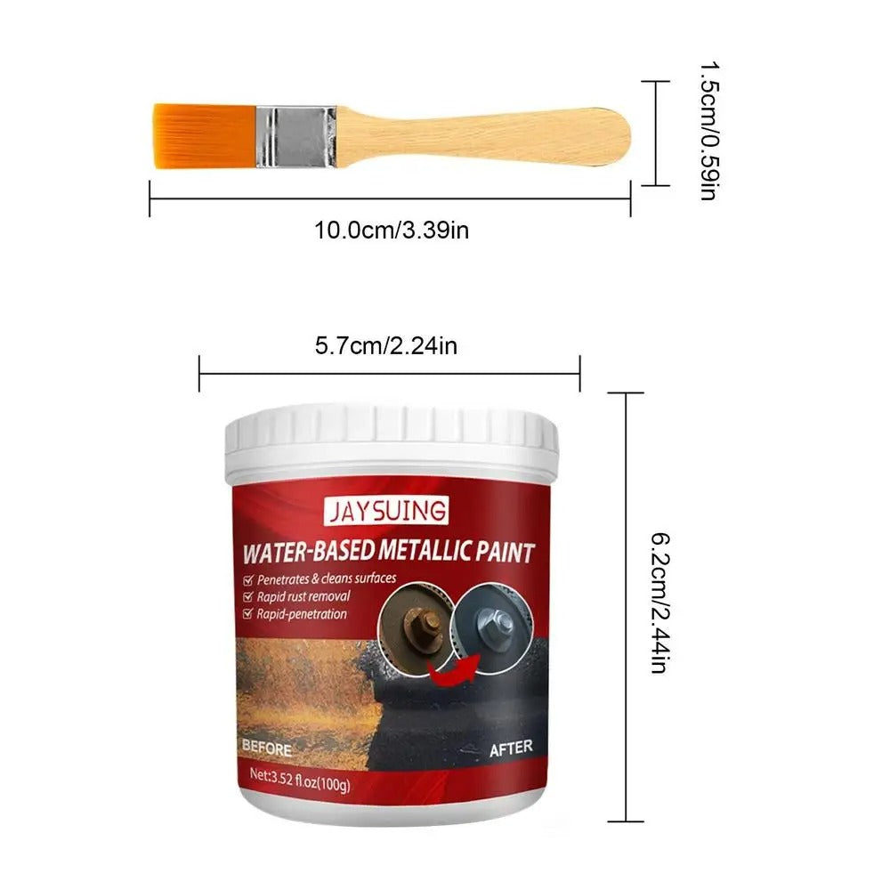 Rust Converter Metallic Paint |Anti Rust Protection Coating For Removing Rust From Metal – With Brush