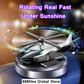 Car Dashboard Helicopter Air Freshener Solar Power With Refill Perfume