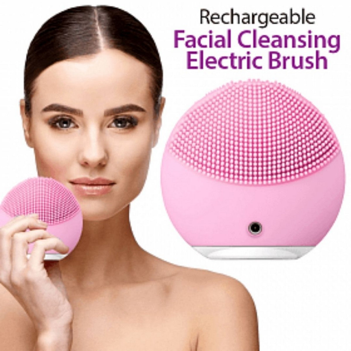 Forever Mini Facial Cleansing Brush For All Skin Types | Face Massager Electric – All Skin Types Ultra-hygienic Skincare – Simple Face Wash – Silicone Electric Face Cleanser