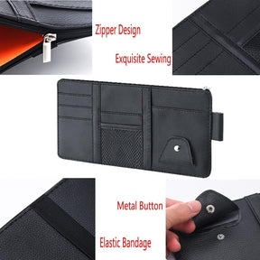 Sunglass Holder Pocket Organizer For Car With Multi-pocket Net For Card, Pen, Key, Sunglasses, Cash