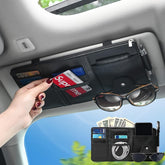 Sunglass Holder Pocket Organizer For Car With Multi-pocket Net For Card, Pen, Key, Sunglasses, Cash