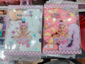 3 Pieces Kiss Lovely Wrist Strap – Face Wash Headband And Wristband Set Soft Spa