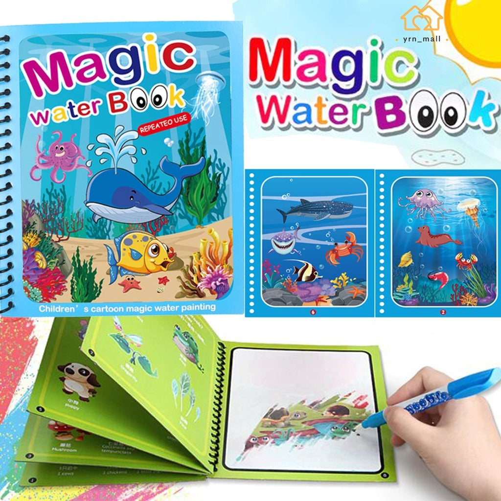 Magic Water Book Painting Drawing Coloring Book + Magic Handwriting Calligraphy Writing