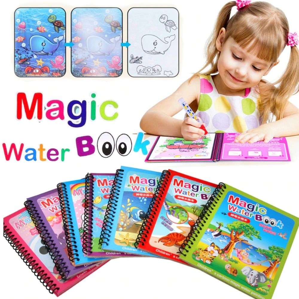 Magic Water Painting, Drawing, Coloring Book Doodle & Magic Water Pen