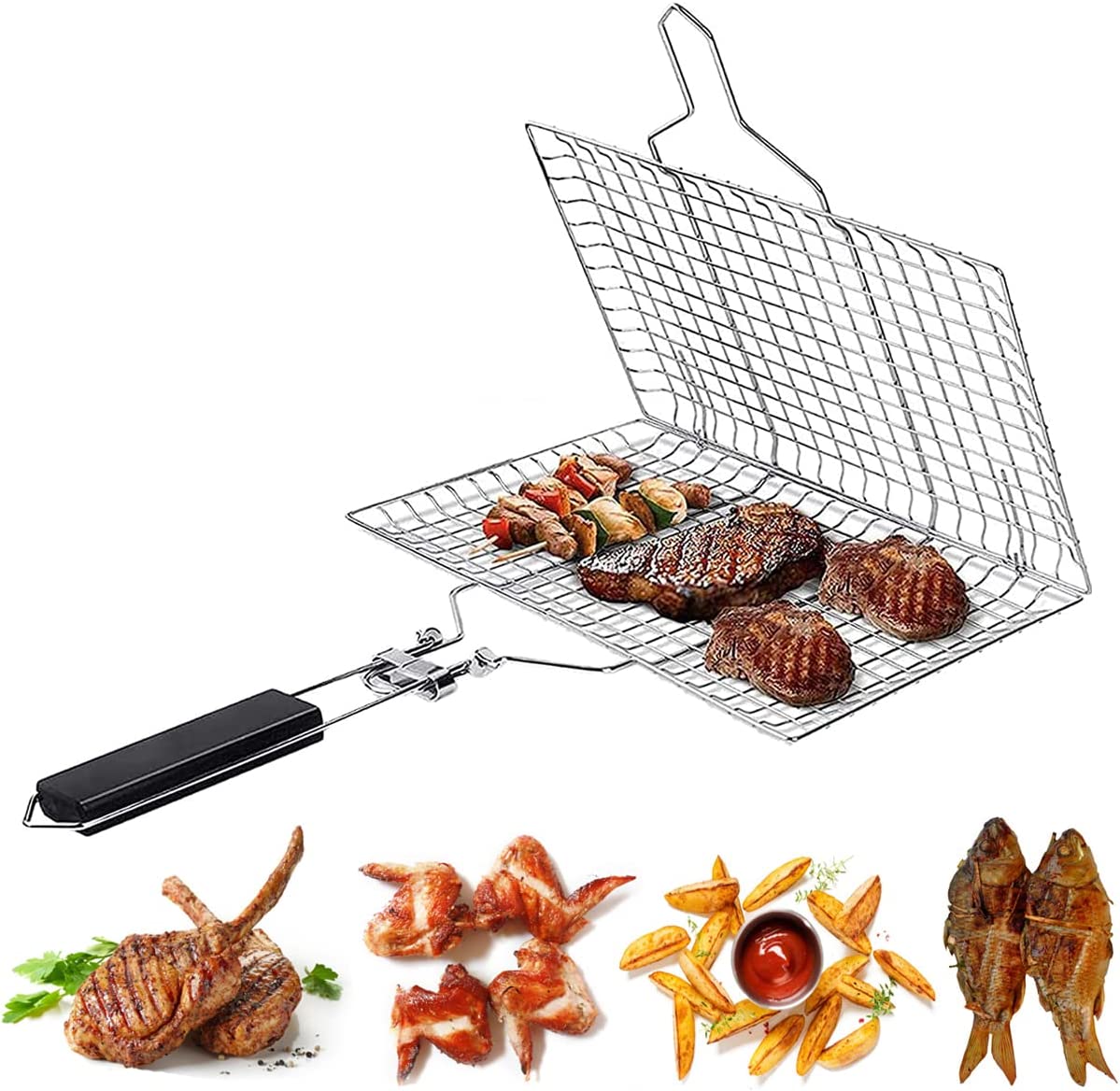 Bbq Stainless Steel Hand Grill-for home & outdoor