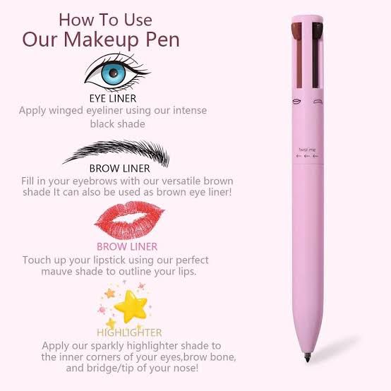 Waterproof 4-in-1 Makeup Pen with Skin-Friendly Formula