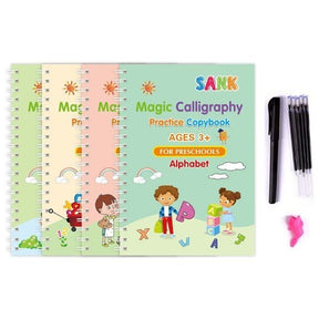 Magic Hand-Writing Practice Books Set (4 BOOKS+5 INK REFILL)