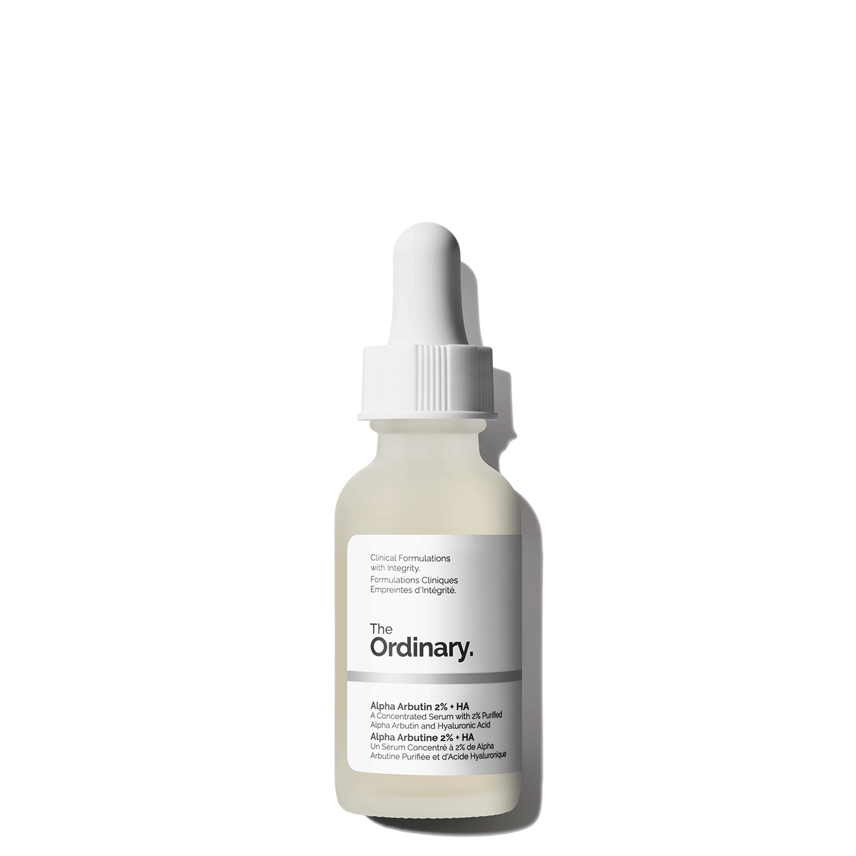 The Ordinary Alpha Arbutin 2% + HA- A brightening serum for uneven skin tone.